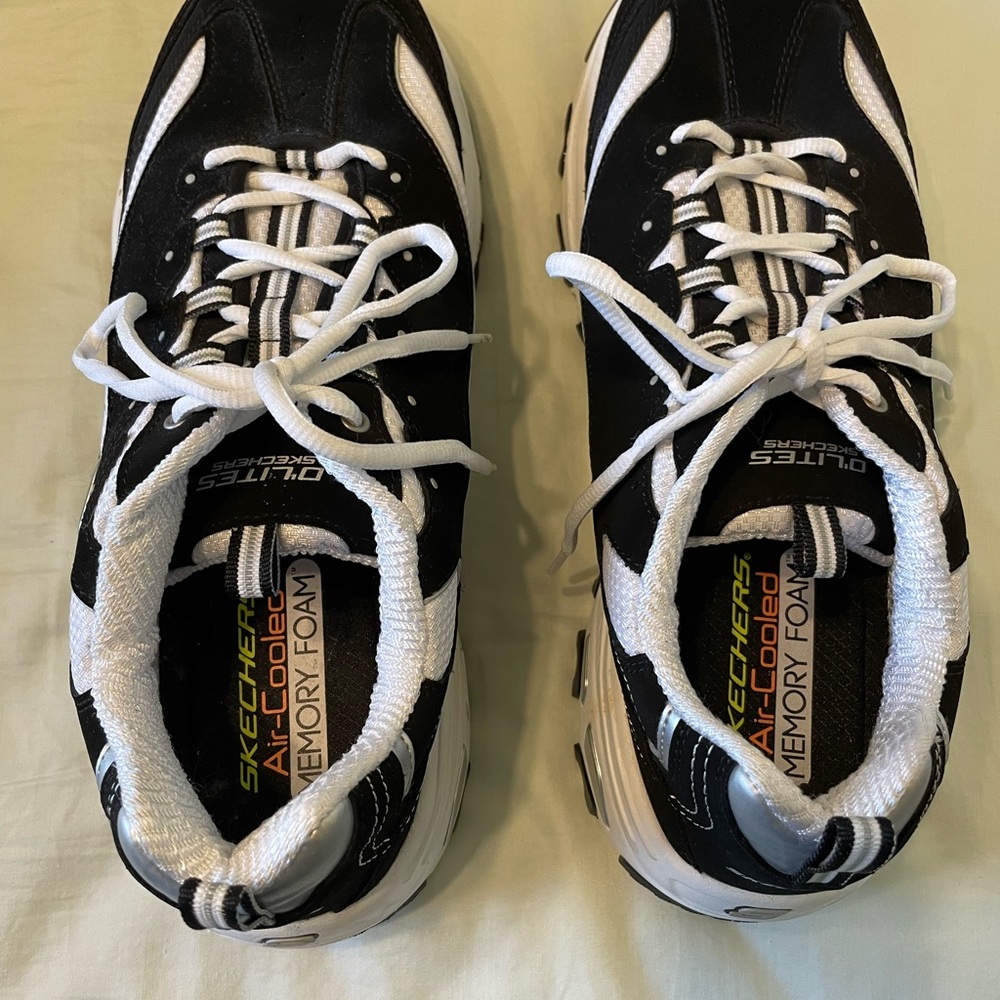 Skechers Black and White Athletic Shoes